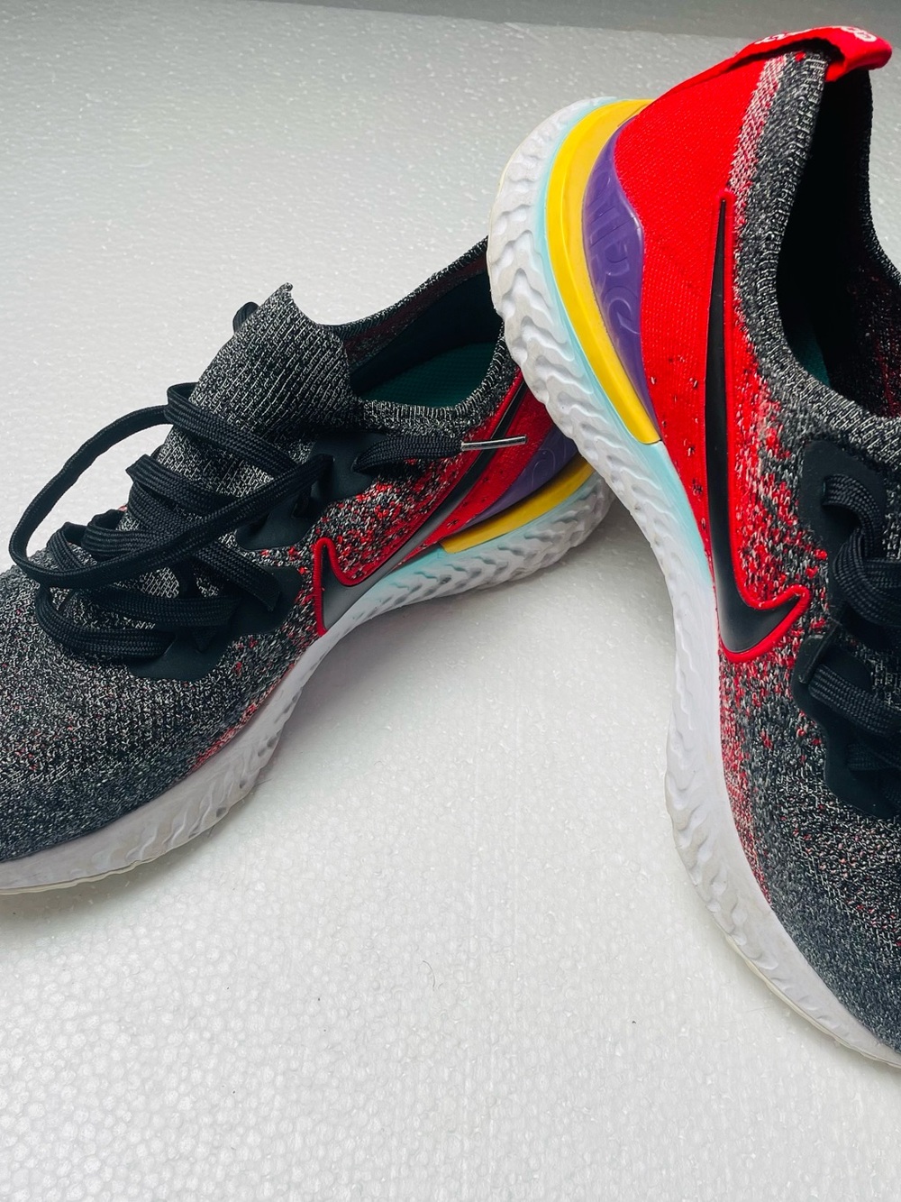 Nike Multicolor Knit Running Shoes with Red, Black & Yellow Accents
